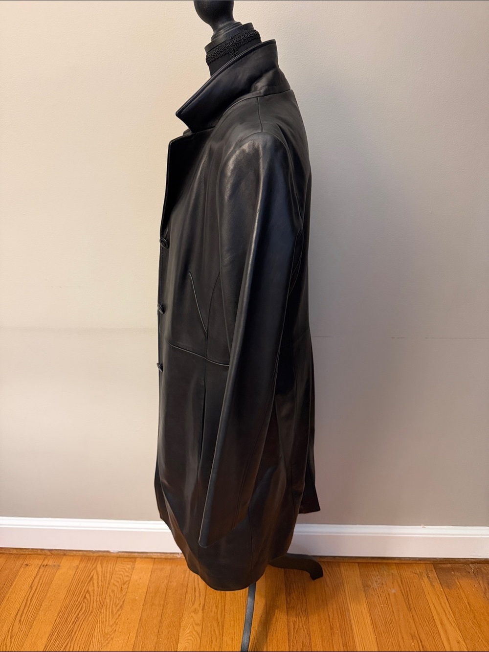 Frenchi Genuine Lambskin Leather Car Coat Women’s XL Black butter soft leather - Picture 4 of 5